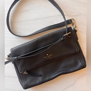 Kate Spade Textured Black Leather Crossbody Bag